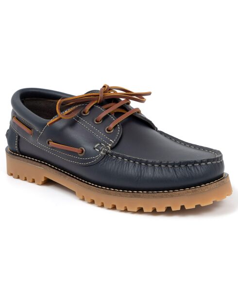 Chaussures Bateaux en Cuir Minol bleues