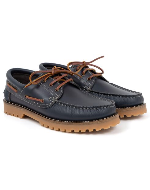 Chaussures Bateaux en Cuir Minol bleues