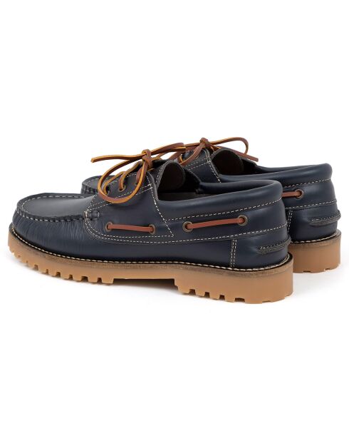 Chaussures Bateaux en Cuir Minol bleues