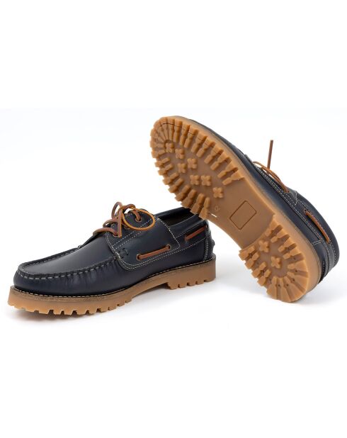 Chaussures Bateaux en Cuir Minol bleues