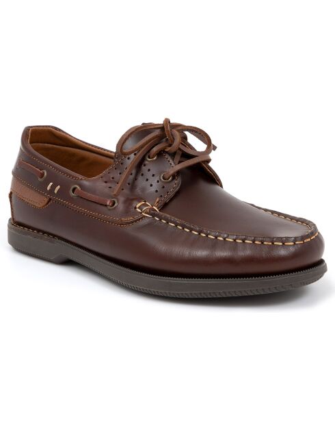 Chaussures Bateaux en Cuir Naupil camel