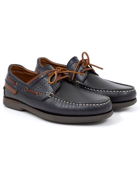 Chaussures Bateaux en Cuir Naupil bleues