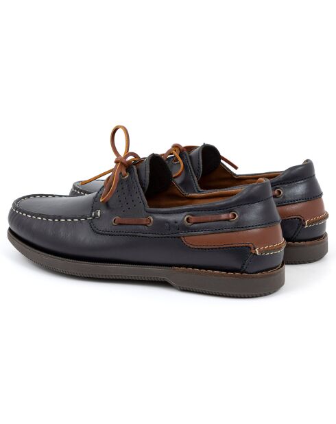 Chaussures Bateaux en Cuir Naupil bleues