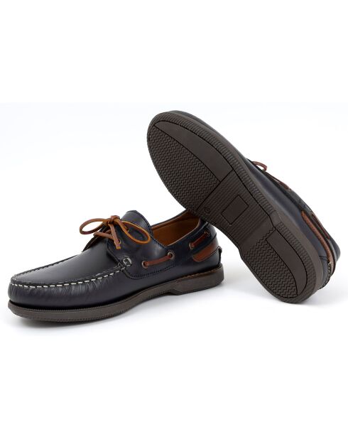 Chaussures Bateaux en Cuir Naupil bleues