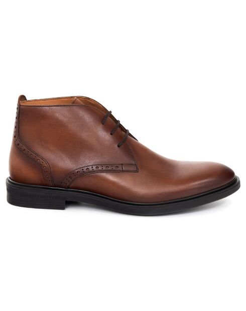 Boots en Cuir Pabine camel