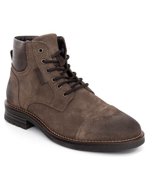 Boots en Cuir Sidaz taupe