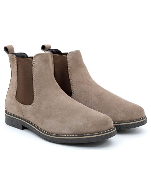 Chelsea Boots en Cuir Sipame taupe