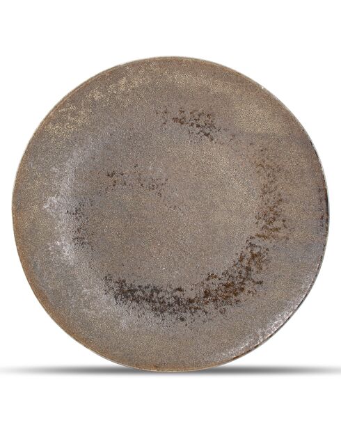 Plat décoratif en Grès Bullet marron - 10x46x46 cm