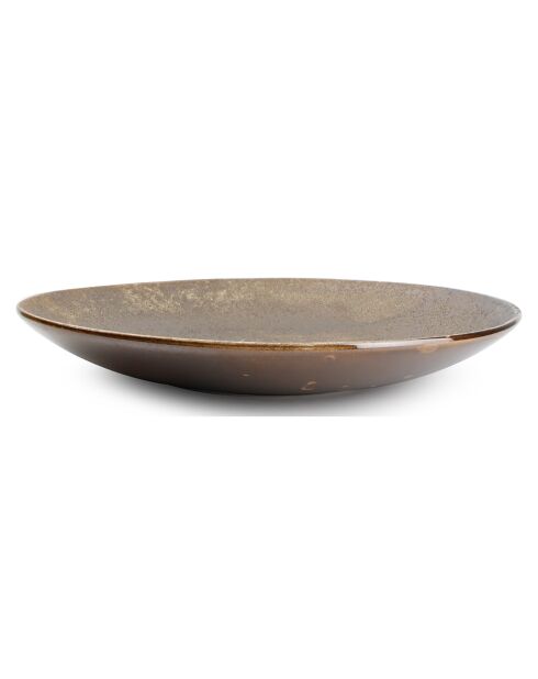 Plat décoratif en Grès Bullet marron - 10x46x46 cm
