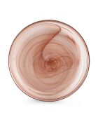 6 Assiettes plates Twirl transparent/ambre - D.14 cm