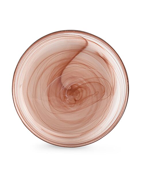 6 Assiettes plates Twirl transparent/ambre - D.14 cm