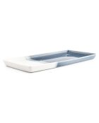 2 Plats à servir en Grès Flow bleus - 14x2x32.5 cm