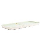 2 Plats à servir en Grès Flow verts - 14x2x32.5 cm