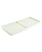 2 Plats à servir en Grès Flow verts - 14x2x32.5 cm