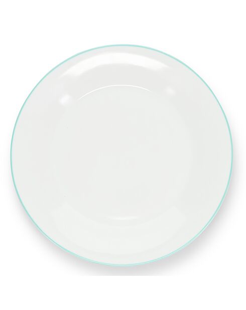 Service de Table en Porcelaine Prim blanc/vert - 20 Pièces