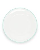 Service de Table en Porcelaine Prim blanc/vert - 20 Pièces