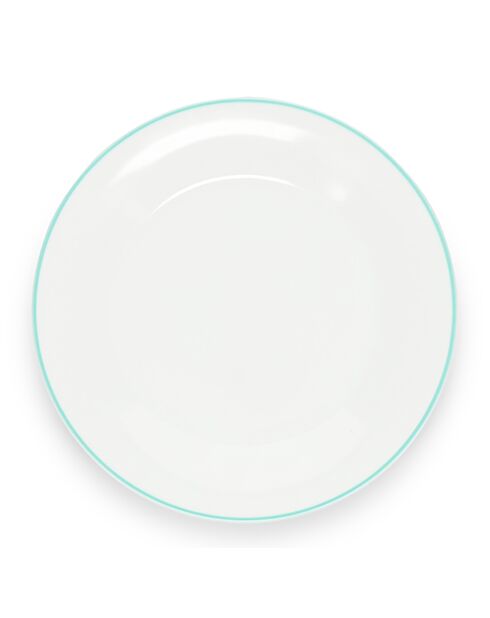 Service de Table en Porcelaine Prim blanc/vert - 20 Pièces