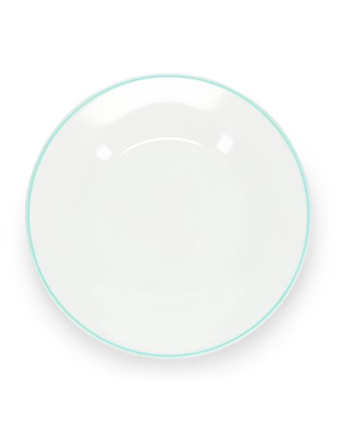 Service de Table en Porcelaine Prim blanc/vert - 20 Pièces