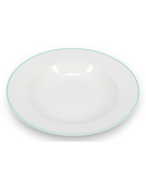 Service de Table en Porcelaine Prim blanc/vert - 20 Pièces