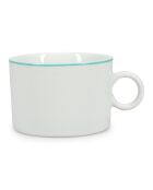 Service de Table en Porcelaine Prim blanc/vert - 20 Pièces