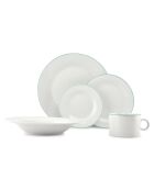 Service de Table en Porcelaine Prim blanc/vert - 20 Pièces