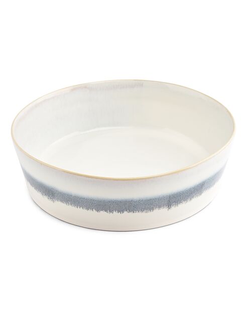 2 Bols en Grès Stripes beiges - D.23 cm