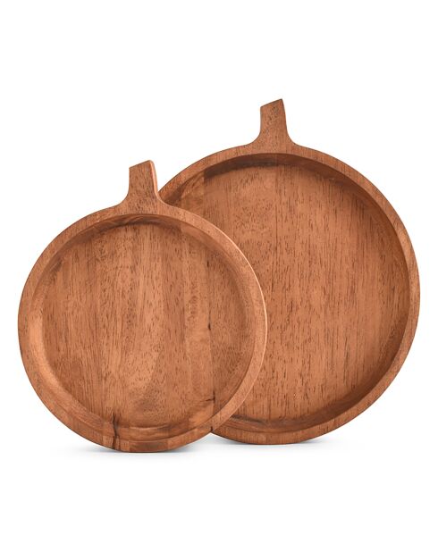 Plat à servir en Bois Chop marron - 25x3.5x28.5 cm