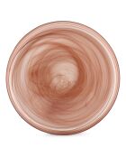 6 Assiettes plates Twirl  transparent/ambre - D.28 cm