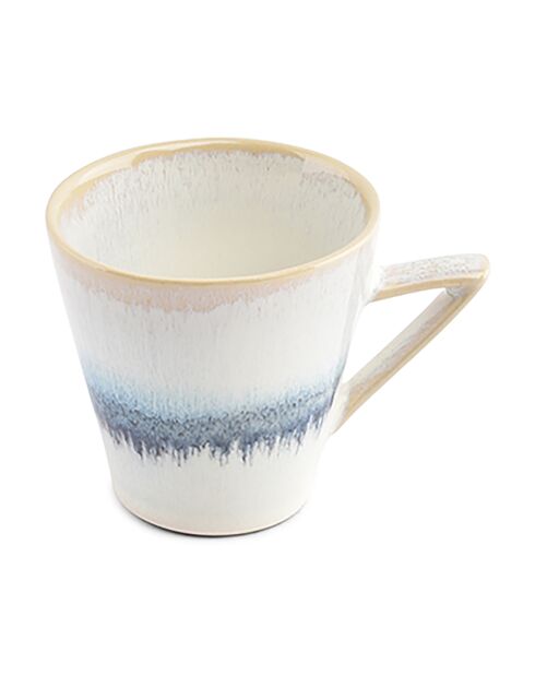 4 Tasses en Grès Stripes beiges - 18 cl