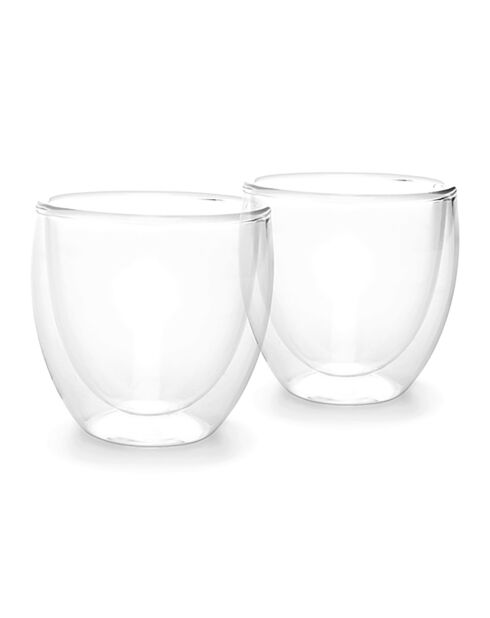 2 Tasses à moka double paroi Vienna transparentes - 9 cl