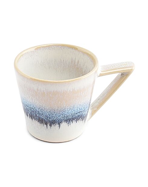 4 Tasses en Grès à moka Stripes beiges - 10 cl