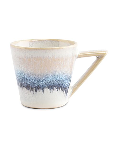 4 Tasses en Grès à moka Stripes beiges - 10 cl
