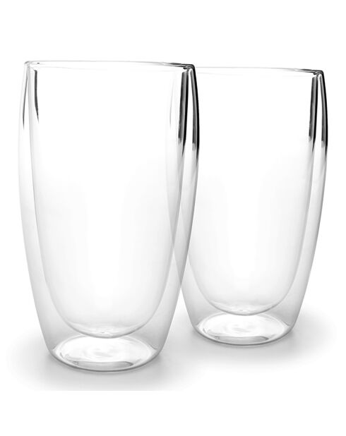 2 Chopes verre double paroi Vienna transparents - 44 cl