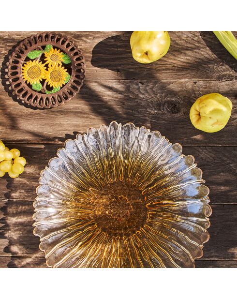 Dessous de plat tournesol  jaune/brun  -  19.5 cm