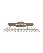 Porte-verres manufacture moderne gris  -  48x18x13 cm