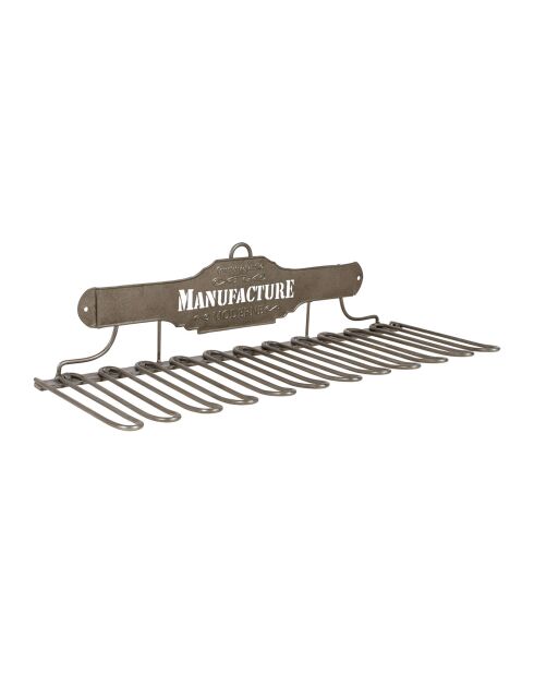 Porte-verres manufacture moderne gris  -  48x18x13 cm