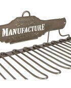 Porte-verres manufacture moderne gris  -  48x18x13 cm