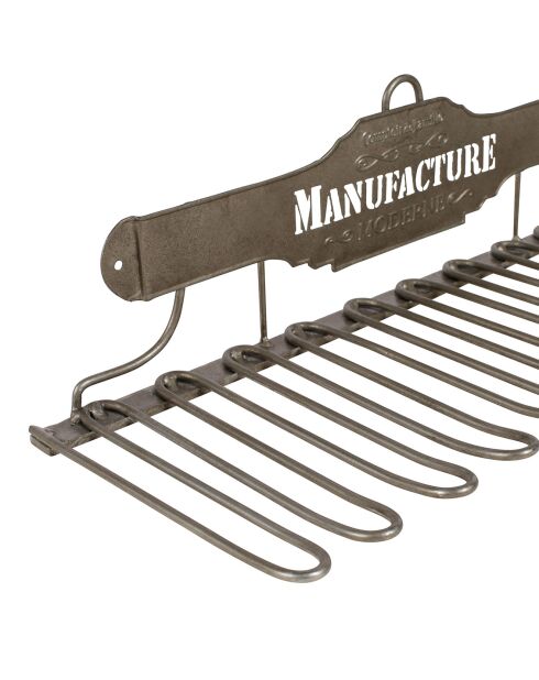 Porte-verres manufacture moderne gris  -  48x18x13 cm