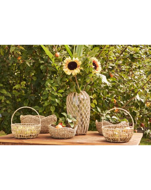 Panier chaumiere naturel  -  25x10-26 cm