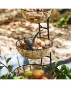 Serviteur 3 paniers  naturel  -  26x27x56 cm