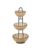Serviteur 3 paniers  naturel  -  26x27x56 cm