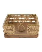 Servethouder van natuurlijk touw - 18x18x7,5 cm