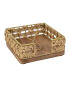 Servethouder van natuurlijk touw - 18x18x7,5 cm