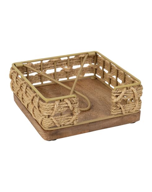 Servethouder van natuurlijk touw - 18x18x7,5 cm