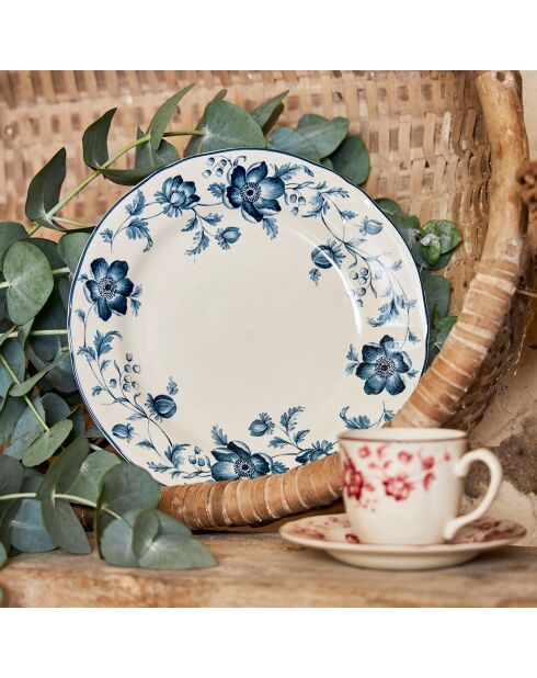 Assiette plate Margaux  bleue -  D.26 cm