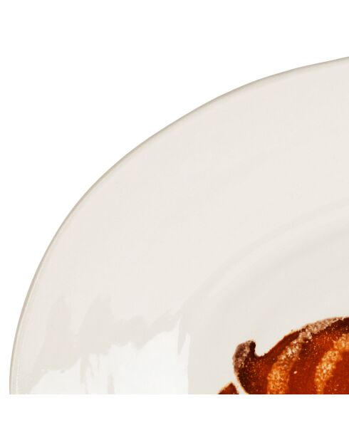 Plat creux basse-cour naturel  -  44x32x5.5 cm