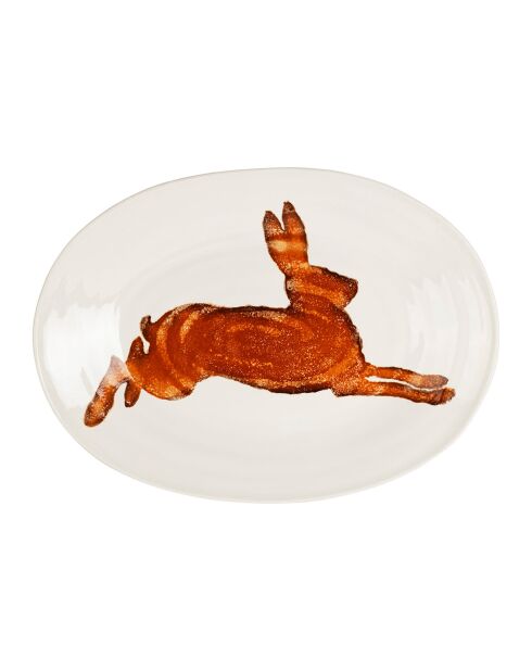 Plat creux basse-cour naturel  -  44x32x5.5 cm