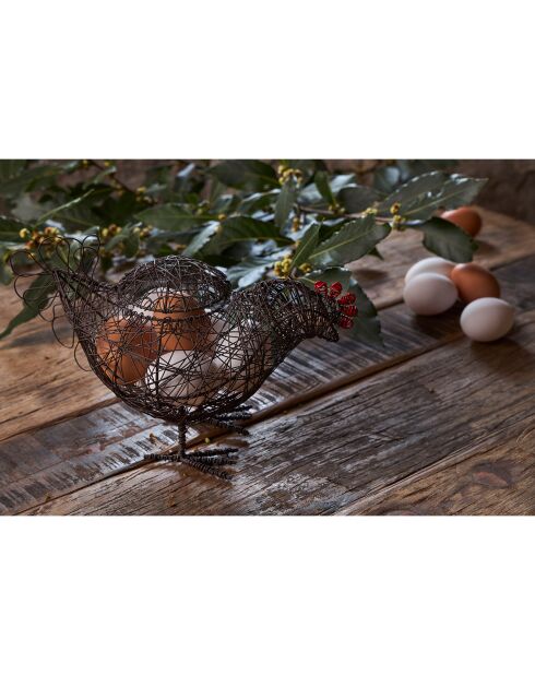 Panier coq campagne  naturel  -  28x13x18 cm