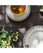 Par de tazas de desayuno en forma de damero antracita, 50 cl