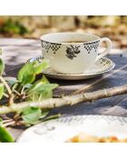 Par de tazas de desayuno en forma de damero antracita, 50 cl